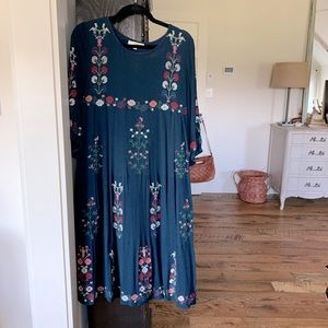 Embroidered Midi Dress